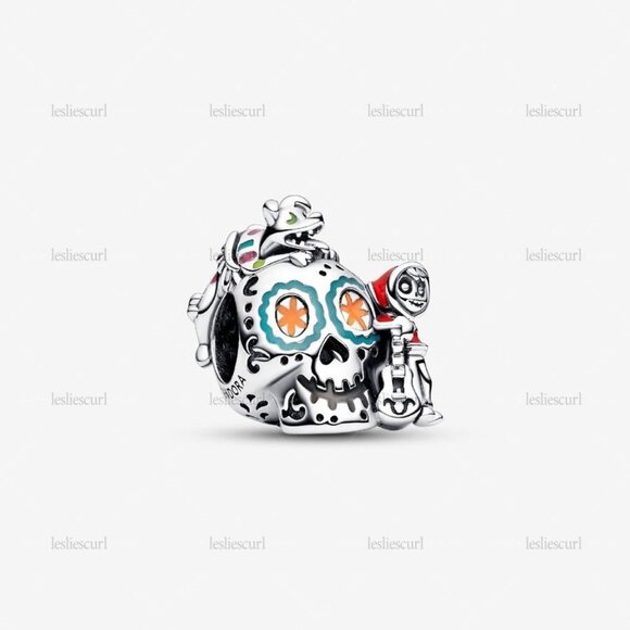 Pandora Disney Pixar Coco Miguel & Dante Skull Glow-in-the-dark Charm|Pendant - Picture 1 of 2
